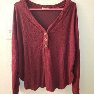 EESome comfortable sweater maroon burgundy